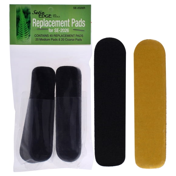 Almohadillas de repuesto - SE-2026 de Satin Edge para unisex - 40 tiras de grano áspero, 20 almohadillas de grano medio, 20 almohadillas de grano grueso Satin Edge Satin Edge
