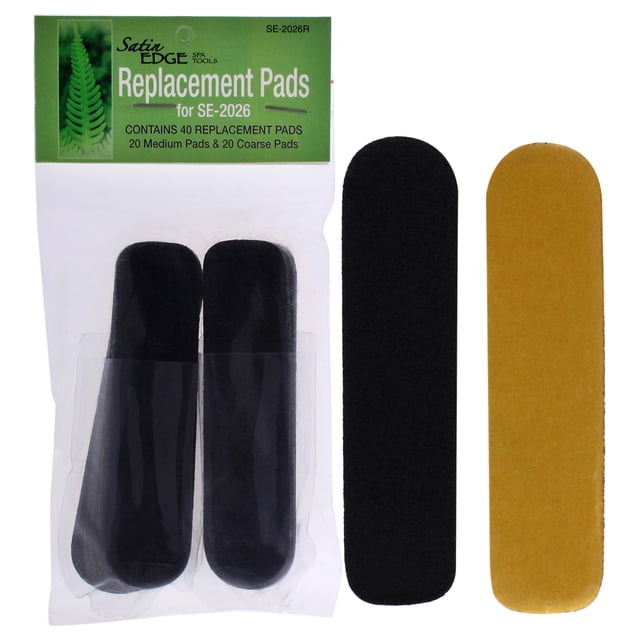 Almohadillas de repuesto - SE-2026 de Satin Edge para unisex - 40 tiras de grano áspero, 20 almohadillas de grano medio, 20 almohadillas de grano grueso Satin Edge Satin Edge