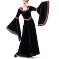thumbnail image 6 of IROINNID Halloween Costumes For Women Empire Dress Vampire Cosplay Costume Vintage Witch Long Sleeve Hooded Maxi Dress,Black, 6 of 9