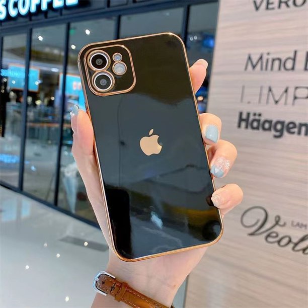 6D Borde Recto Galvanizado Suave Funda A Prueba De Golpes Para Teléfono iPhone 11 12 13 14 pro max x xr 7 8 plus