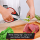 thumbnail image 4 of Tijeras para carne resistentes, tijeras para aves, aptas para lavavajillas, tijeras para cocinar alimentos, tijeras multiusos de acero inoxidable para uso general Blanco+Rojo Jormftte CPB-US-WZY73-3, 4 of 5