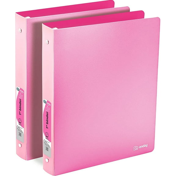 Enday 1 Inch 3 Ring Binder Presentation Book Office Supplies, Pink 2 Pack