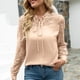 thumbnail image 2 of Tops Para Mujer Blusa Casual Elegante Camisas de Manga Larga Camisa Clásica de Túnica Suelta de Gasa Con Botones de Encaje de Color Sólido Odeerbi  ODB164893, 2 of 9