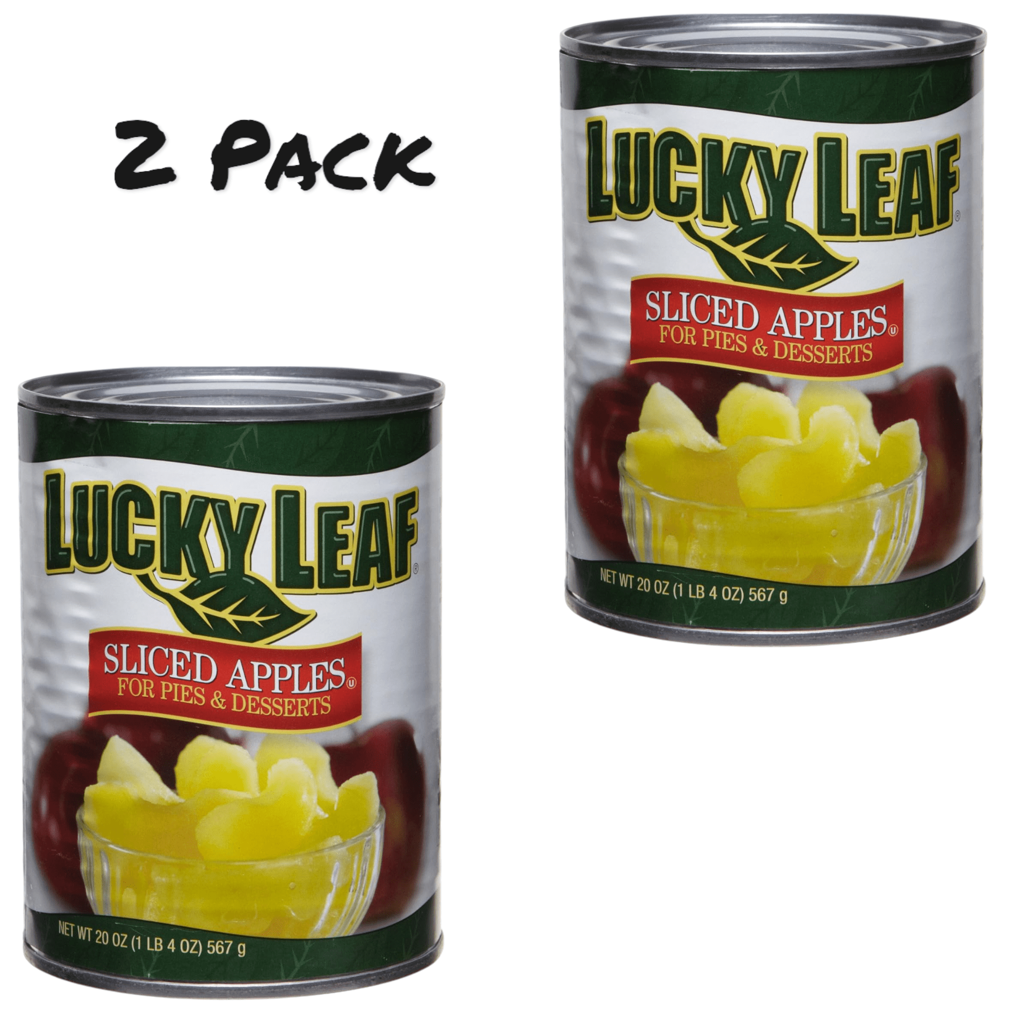 (2 pack) ( 2 Pack ) Lucky Leaf Sliced Apple for Pies & Desserts, 20 oz