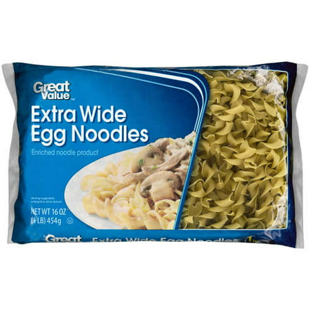 (4 pack) Great Value Extra Wide Egg Noodles, 16