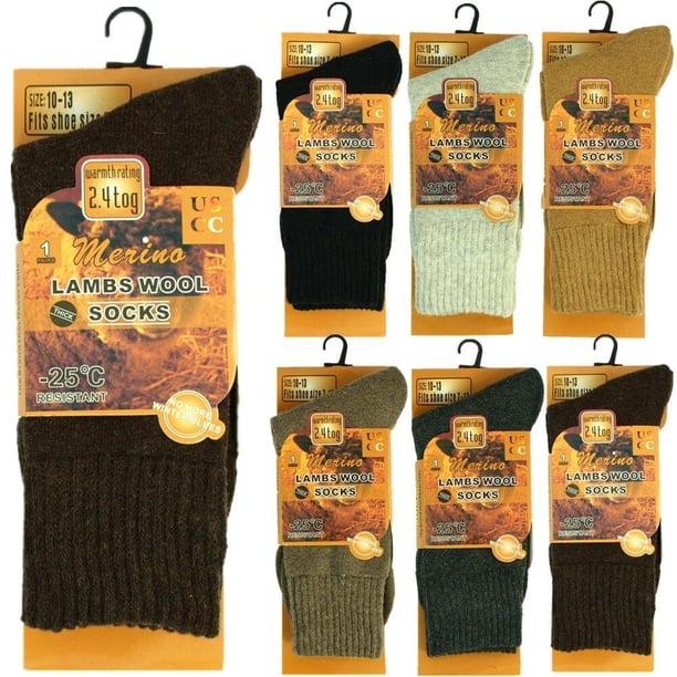 Chaussettes Laine Mérinos Homme 3 Paires - Chaussettes Hiver Chaudes Antidérapantes Pour Maison