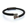 thumbnail image 2 of Black Braided Leather with Dark Steel & Black CZ Crystal Gothic Bracelet, 2 of 2
