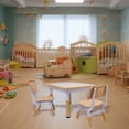thumbnail image 5 of YUKOOL Kids Table and 2 Chairs Set - Adjustable Height, Eco-Friendly, and Stylish Design,Brown, 5 of 5