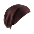 thumbnail image 2 of Women's Muslim Elastic Band Ethnic Hijab Solid Color Adjustable Small Cap Tube Cap Wrapped Turban Cap Lace Up, 2 of 3