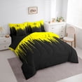 thumbnail image 3 of Homewish Abstract Ombre Stripes 7-Piece Bedding Comforter Set,Modern Geometric Pattern King Bedding Sets,Black Yellow Line Bed Sheets For Adults,Breathable Home Decor Reversible, 3 of 8
