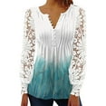 thumbnail image 1 of CEHVOM Blouse Décontractée à Manches Longues et Boutons pour Femmes, Col Rond, Imprimé, Été, Liquidation, 1 of 6
