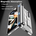 thumbnail image 5 of S Pen Holder Case Compatible Galaxy Z Fold 4 Transparent Case Hinge Protection & Screen Protector,Electroplating Magnetic Crystal Protective Clear Cover for Galaxy Z Fold 4 Kickstand Case Silver, 5 of 14