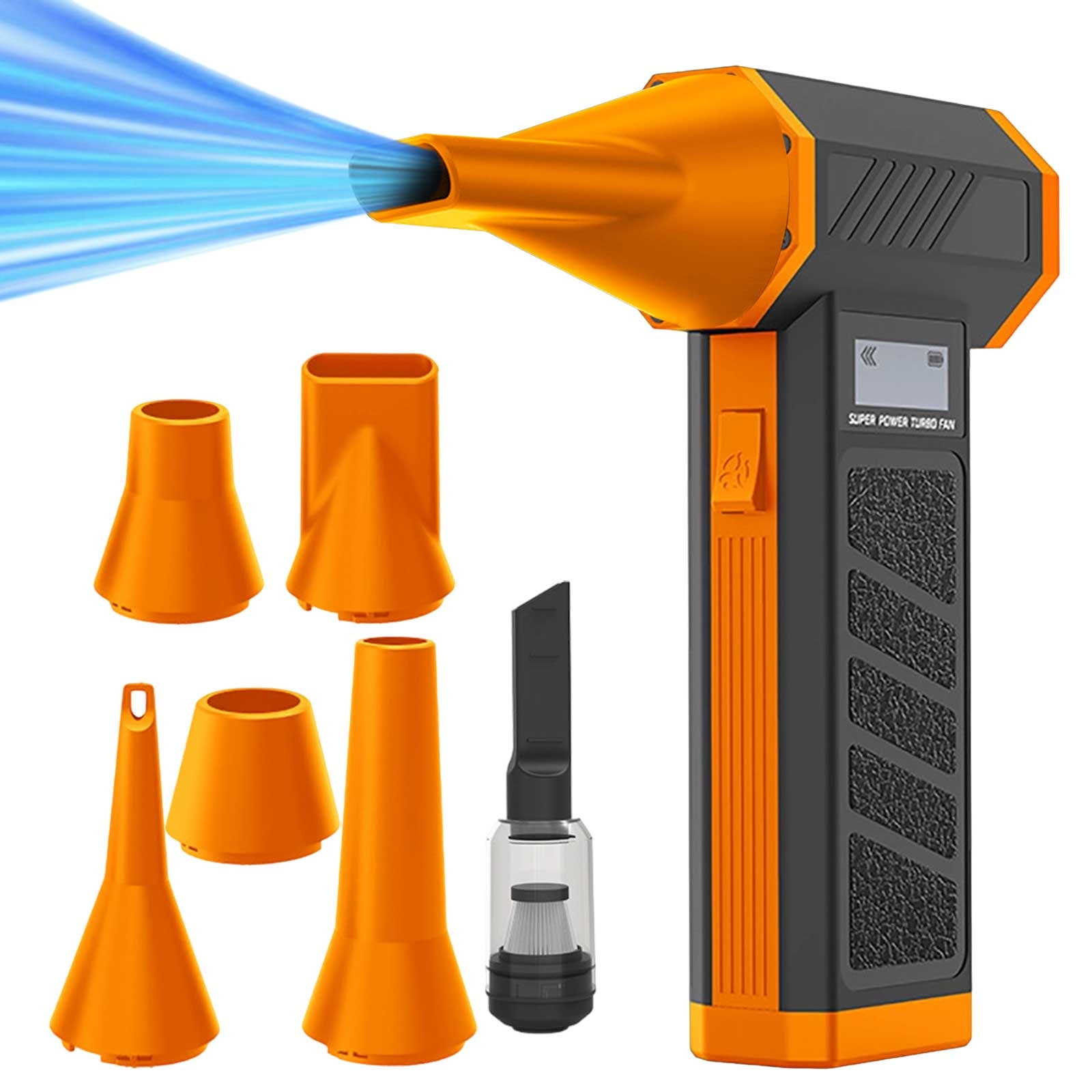 Electric Air Duster 130000RPM Cordless Dust Blower With LED Display 4 Speed Adjustable High Pressure Air Cleaner, Multi Nozzle Air Blower for Keyboard PC Car Interior Electronics Cleaning