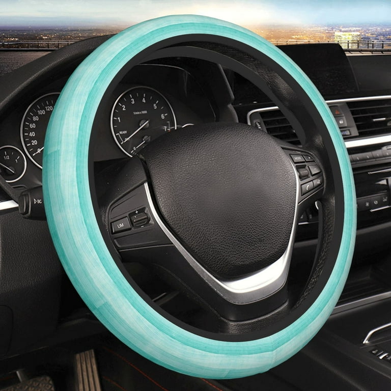 Teal Turquoise Haiem Elastic Steering Wheel Cover Car Steering Wheel Accessories Universal Fit 15 Inch Stylish And Comfortable Car Accessory For
