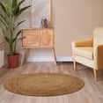 thumbnail image 4 of · REDEARTH · Round Area Rug - 4 Feet Braided Natural Jute with Non-Skid Backing - Handwoven Boho Rug for Bedroom, Kitchen, Living Room - Farmhouse Aesthetic Home Decor - Durable Handmade Rug, 4 of 9