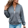 thumbnail image 2 of Women Jacket Outdoor Baeitkot Women Solid Color Jacket Outdoor Loose with Pocket Coat Gray S, 2 of 6