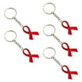 thumbnail image 4 of WIFKLSIIPG 5PCS Awareness Day Commemorative Red Ribbon Bow Keychain Charm Pendant, 4 of 6