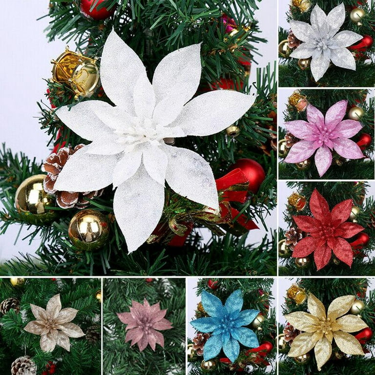 10 pcs of Christmas Flowers can be used for Christmas Decorations ...