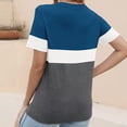 thumbnail image 4 of Rezuofi 1 Pcs Women’s T Shirts Short Sleeve Color Block Tops Casual Summer Fashion Tees, 4 of 7
