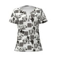thumbnail image 3 of Naloa Beach Print T-Shirts Short Sleeve V Neck Tees for Women Fashion Tops Trendy Lightweight Soft Casual Summer Outfits Clothes, 3 of 5