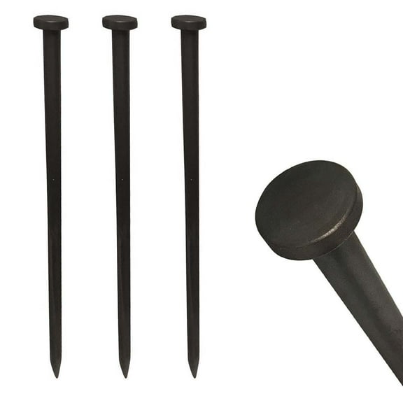 Moose Supply Heavy Duty Single Head Steel Tent Stakes, 100 Pack, 3/4" x 24"