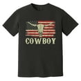 thumbnail image 2 of Vintage Cowboy Skull T-Shirt, Western Longhorn Bull Head Tee with American Flag, Country Rodeo Shirt for Men, 2 of 7