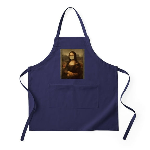 CafePress - Pandemic Mona Lisa Apron (Dark) - Kitchen Apron with Pockets, Grilling Apron, Baking Apron