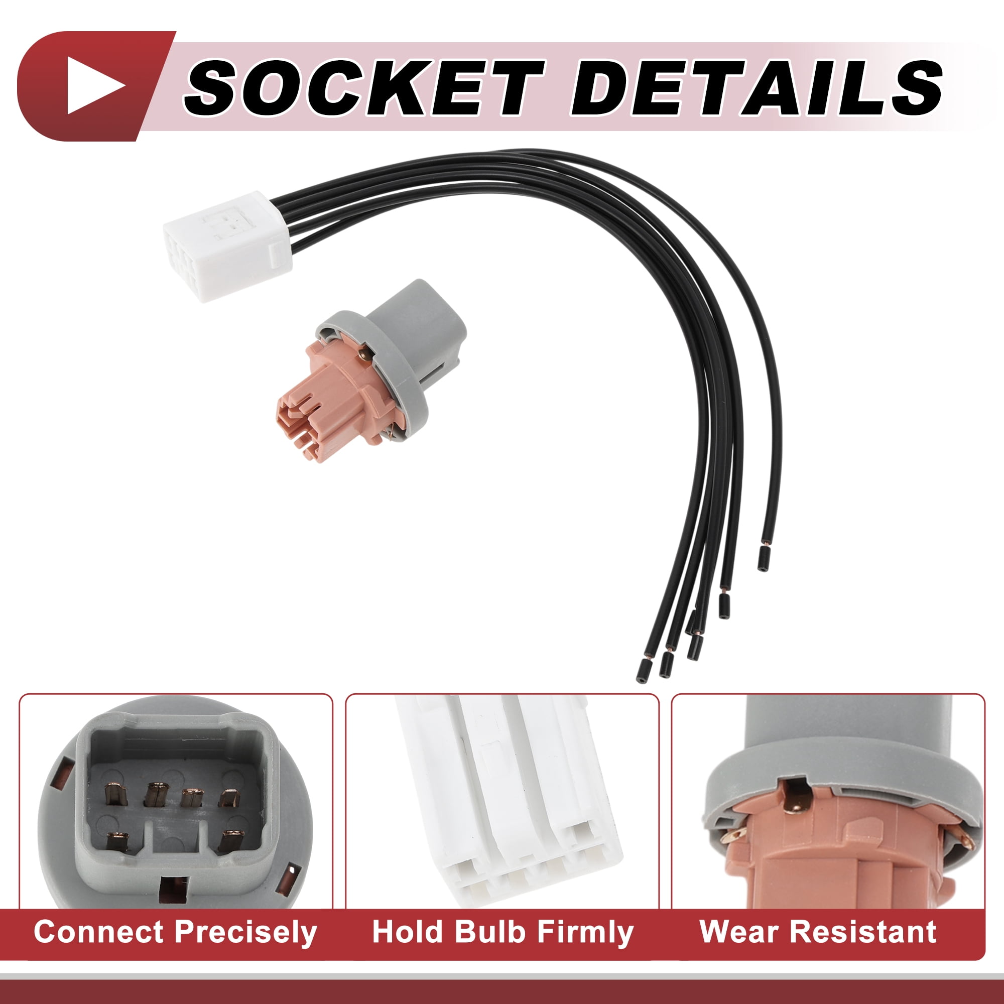 Unique Bargains Tail Light Socket Wiring for Toyota 4Runner 2003-2009 No.9007560018