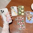 thumbnail image 5 of Compatible for iPhone 13 Pro Max Cute Clear Case, Cute Flowers Bear Pattern Phone Case with Lovely Strap Bracelet Chain Keychain for Women Girls Soft TPU Shockproof Back Cover - White, 5 of 6