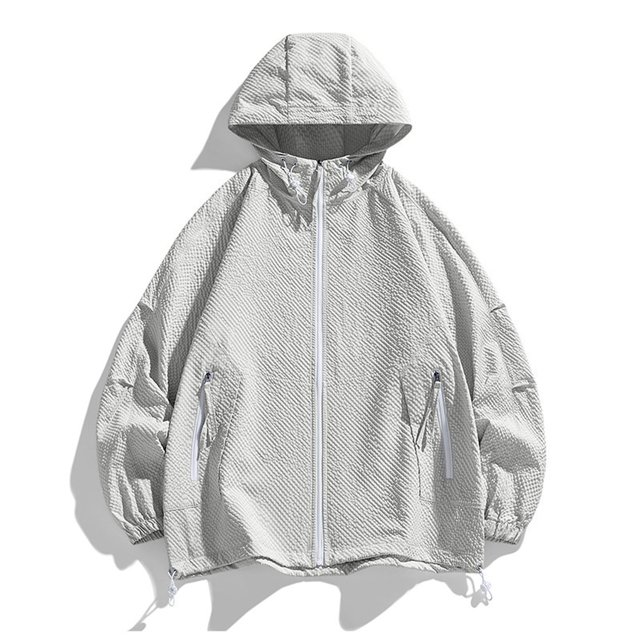 Veste de Protection Solaire pour Hommes UPF 50, Chemise à Capuche Légère à Manches Longues - Chemise de Soleil Respirante pour Randonnée, Pêche, Plage, Cyclisme, Course