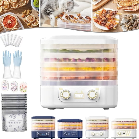 Freeze Dryers Small Home Use, Commercial Food Dehydrator Machine, 2025 New Multi-layer Digital Adjustable Timer & Temperature Control Dried Machines for Fruits, Meat, Vegetables, Pet Snacks(A-5tray)