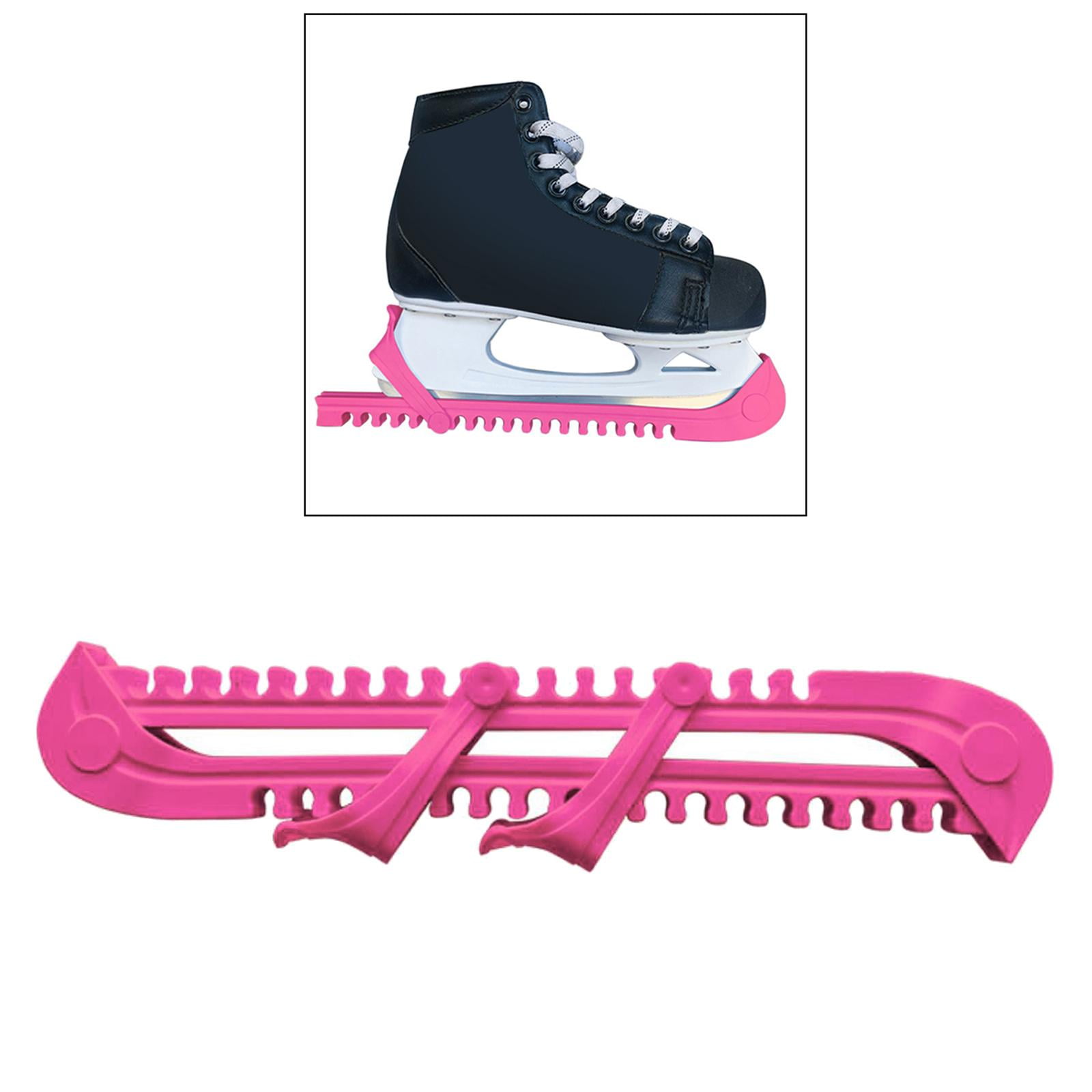 1 Pair Pink Plastic Ice Hockey Skate Skating Blade Covers Adjustable 