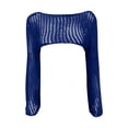 thumbnail image 5 of DHFJKG Womens Crochet Crop Top Swimsuit Cover Up Boat Neck Solid Color Sexy Hollow Out Knit Long Sleeve Cover Ups Soft Beachwear, 5 of 5