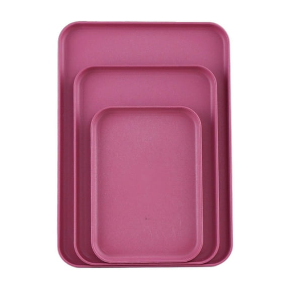 MOQIN Wheat Straw Serving Trays- Reusable Plastic Serving Platters for Cookie, Charcuterie, Snack, Dessert, Party Food Display - Stackable Kitchen CounterTop Tray