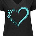thumbnail image 4 of Inktastic Paw Print Heart Women's Plus Size V-Neck T-Shirt, 4 of 5