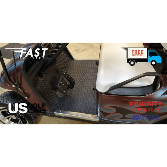 EZ-GO TXT 1996 to Current Golf Cart Black Rubber Diamond Plate Floor Mat NEW!!!!