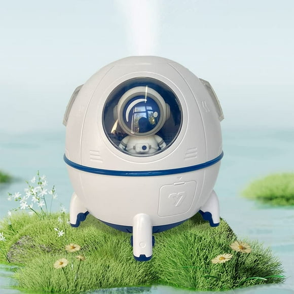 Space Capsule Air Humidifier USB Ultrasonic Cool Air Mist Humidifiers with Led Light 220ML Mini Portable Astronaut Humidificador Water Diffuser for Baby Bedroom Christmas Gift for Boys