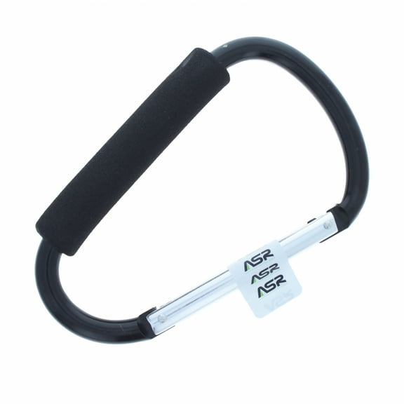 (2 Pack) ASR Outdoor Jumbo 6.5 Inch XL Key Chain Hand Grip Black and Silver