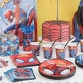thumbnail image 3 of Nueva decoración de fiesta de cumpleaños de Spiderman superhéroe rojo tema de Spiderman vajilla taza plato telón de fondo B, 3 of 5