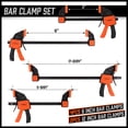 thumbnail image 2 of HORUSDY 8-Pack Bar Clamps for Woodworking, 12" and 6" Bar Clamps, Wood Working Clamp Sets, Quick Clamps F Clamp with 150 LBS Load Limit (8-Pack Wood Clamps), 2 of 9