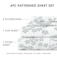 thumbnail image 4 of Noble Linens 4 Piece Pattern Microfiber Bed Sheets Set, Light Blue Chantilly Lace Style, California King, 4 of 11