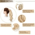 thumbnail image 3 of SEGO Ponytail Extension Human Hair Clip in Hair Extension Wrap Around on Pony Tail Hairpiece Thick Corn Wave Wavy with Comb Magic Paste, 3 of 8
