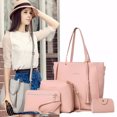 thumbnail image 4 of Coofit 4PCS Women Handbag Set Fashion Solid Color Creative Shoulder Bag Clutch Bag, 4 of 6