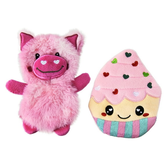 Vibrant Life Valentine's Day Sugar Snout and Sprinkle Sweetie Flatties Dog Toys, Multicolor, 2 Count