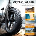 thumbnail image 6 of TST Electric Bike for Adult, 750W Motor 48V/15AH, SGS, 20"x4" Fat Tire Mountain E-bike, Hydraulic Disc Brakes, APP Control, 6 of 9