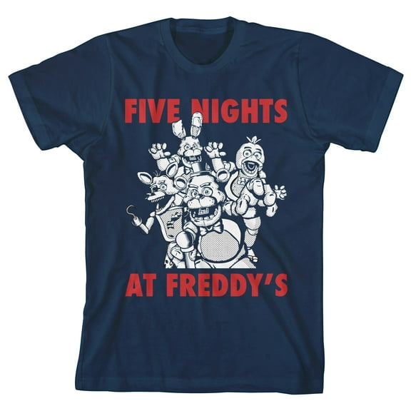 Five Nights at Freddy's Youth Boy's Navy-Blue T-Shirt-XS