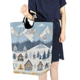 thumbnail image 4 of Yayeee Freestanding Laundry Hamper with Handle Collapsible Large Storage Basket for Clothes, Winter Village Serenity, 4 of 7