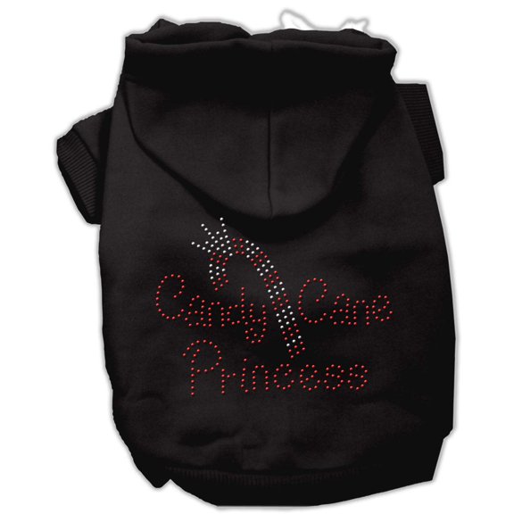 Christmas Pet Dog Cat Hoodie Rhinestone, "Candy Cane Princess"