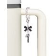 thumbnail image 3 of Delight Jewelry Silvertone Chainsaw - Silvertone Black Bow Charm Accessory for Tumblers and Thermal Cups, 3 of 4