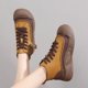 thumbnail image 4 of Teissuly Women's Retro Elastic Ankle Boots Fashion Flat Heel Round Toe Flat Heeled Frenum Shoes Teissuly WER202312145638, 4 of 8